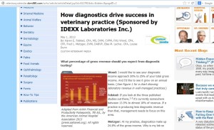 DVM360 article on diagnostic revenue targets